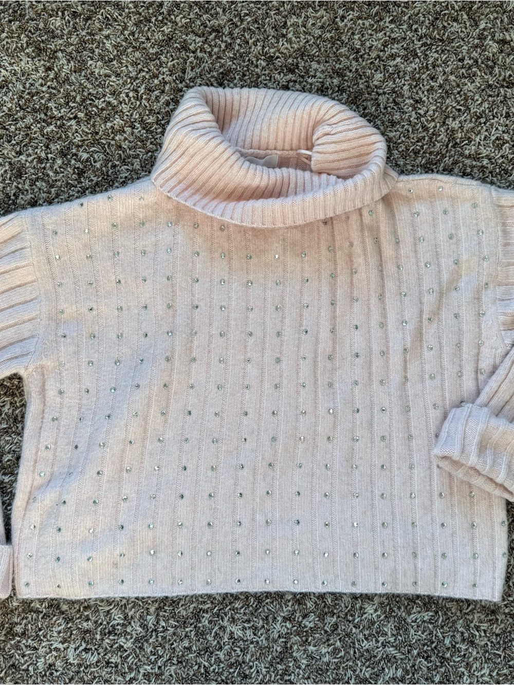 Adyson Parker Blush Pink Studded Turtleneck Sweater